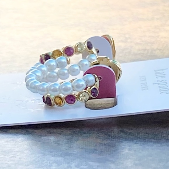 NWT KATE SPADE ♠️ PEARL CAVIAR DOUBLE HUGGIES EARRINGS - Picture 5 of 9